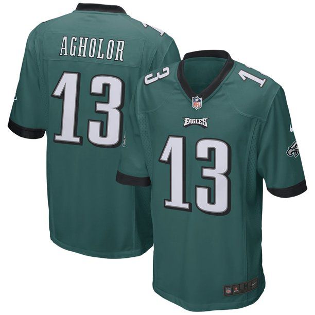 Men Philadelphia Eagles 13 Nelson Agholor Nike Green Game NFL Jersey